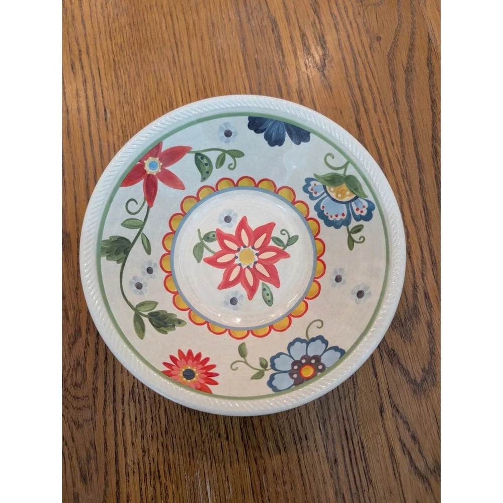 Threshold Floral Melamine Dessert/Salad‎ Plate & Cereal/Salad Bowl Set of 2